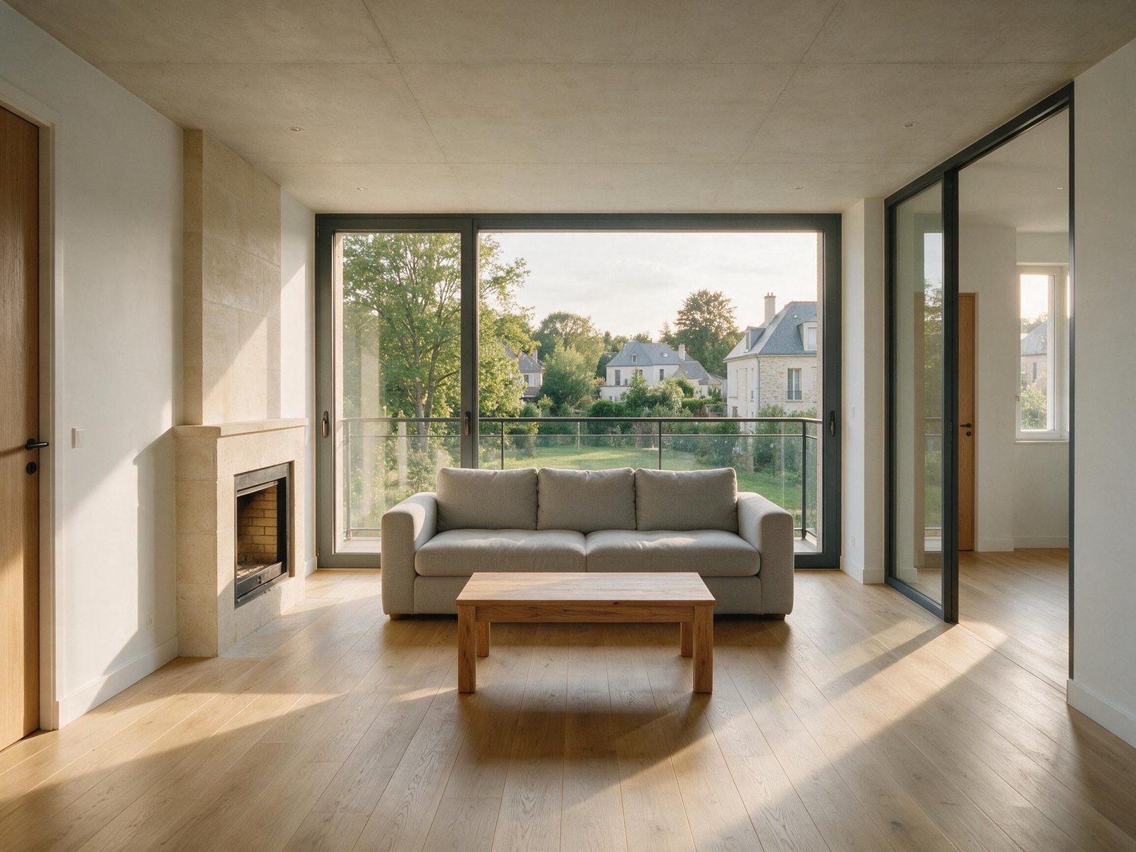 Séjour lumineux d'un appartement neuf